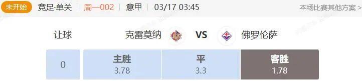 开云体育官网-意甲+西甲串关解析 克雷莫纳VS佛罗伦萨 巴列卡诺VS莱万特